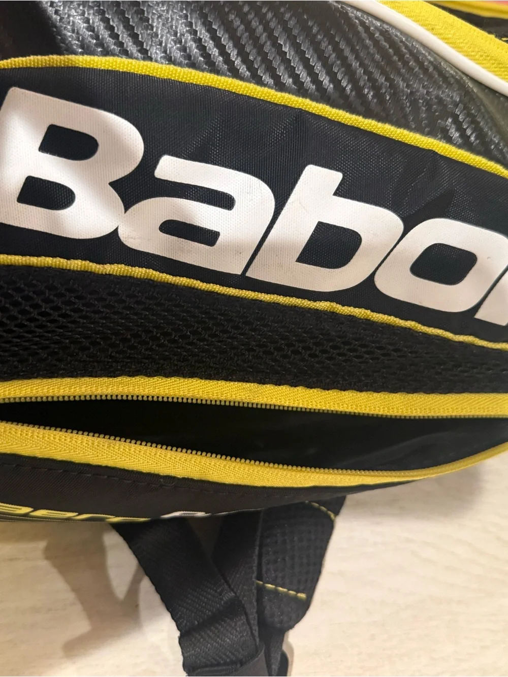 Babolat x Raphael Nader Pure Aero Backpack Tennis Bag - Black & Yellow